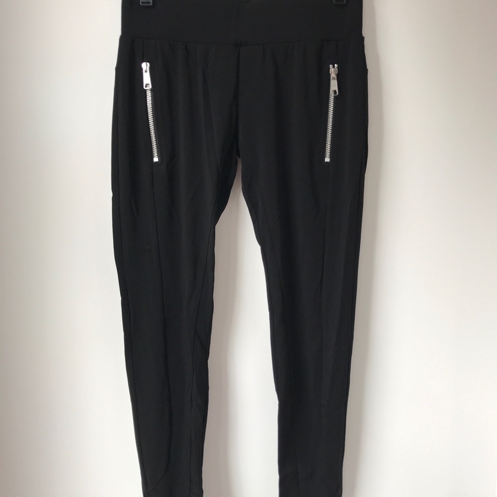 Black Poly Rayon Ankle Joggers Size XS